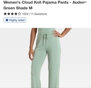 Auden Mint Green Knit Lounge Pants